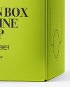 Metallic Box With Wine Mockup - Half Side View