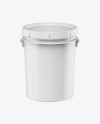 Matte Plastic Bucket Mockup - Front View (High -Angle Shot)