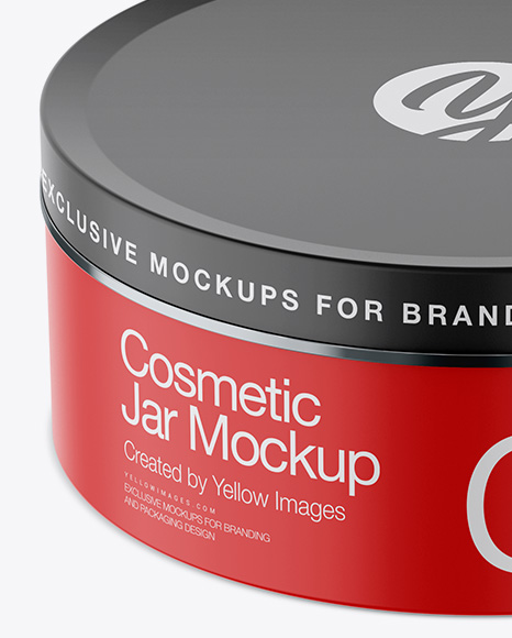 Matte Cosmetic Jar Mockup - High-Angle Shot Matte Cosmetic Jar Mockup - High-Angle Shot