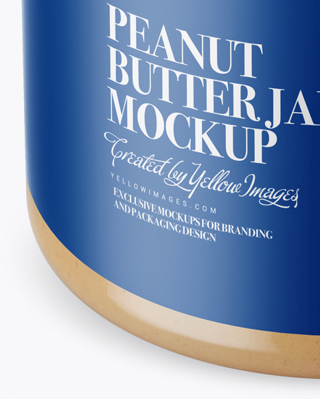 Peanut Butter Jar Mockup (High-Angle Shot)