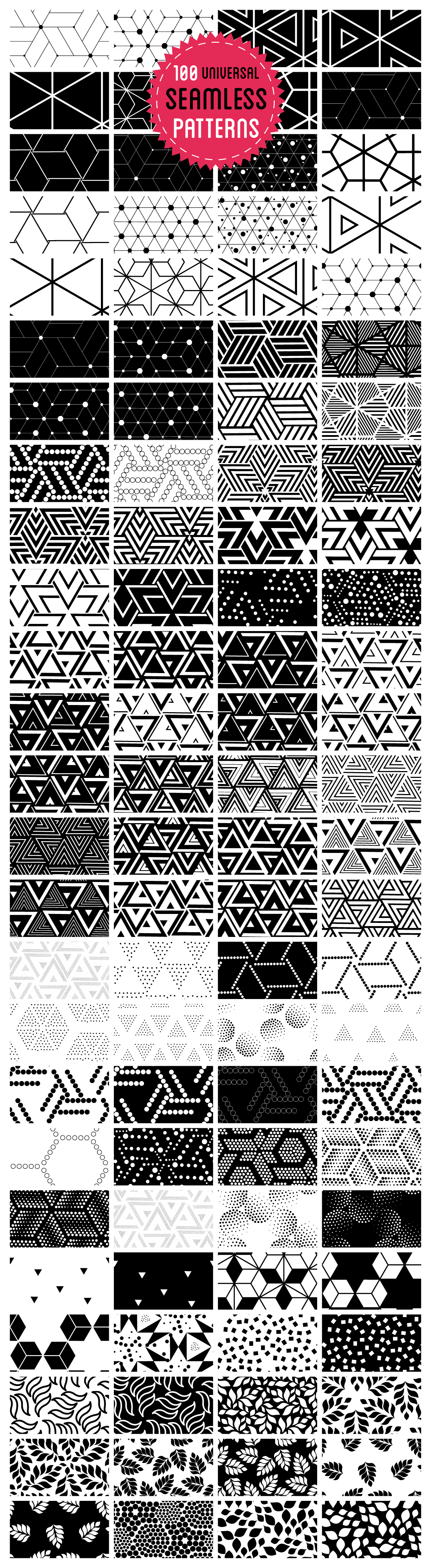 100 universal seamless patterns