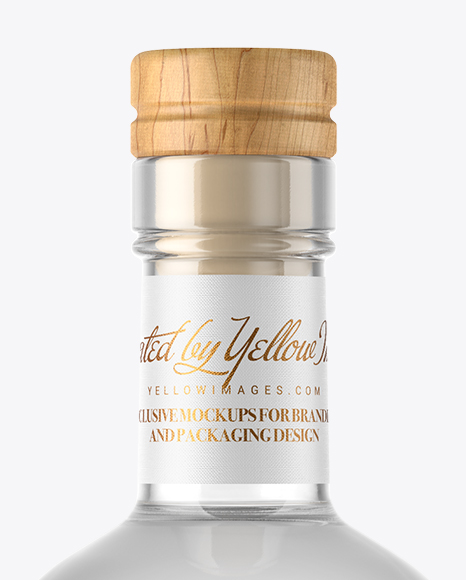 Dry Gin Bottle with Wooden Cap Mockup