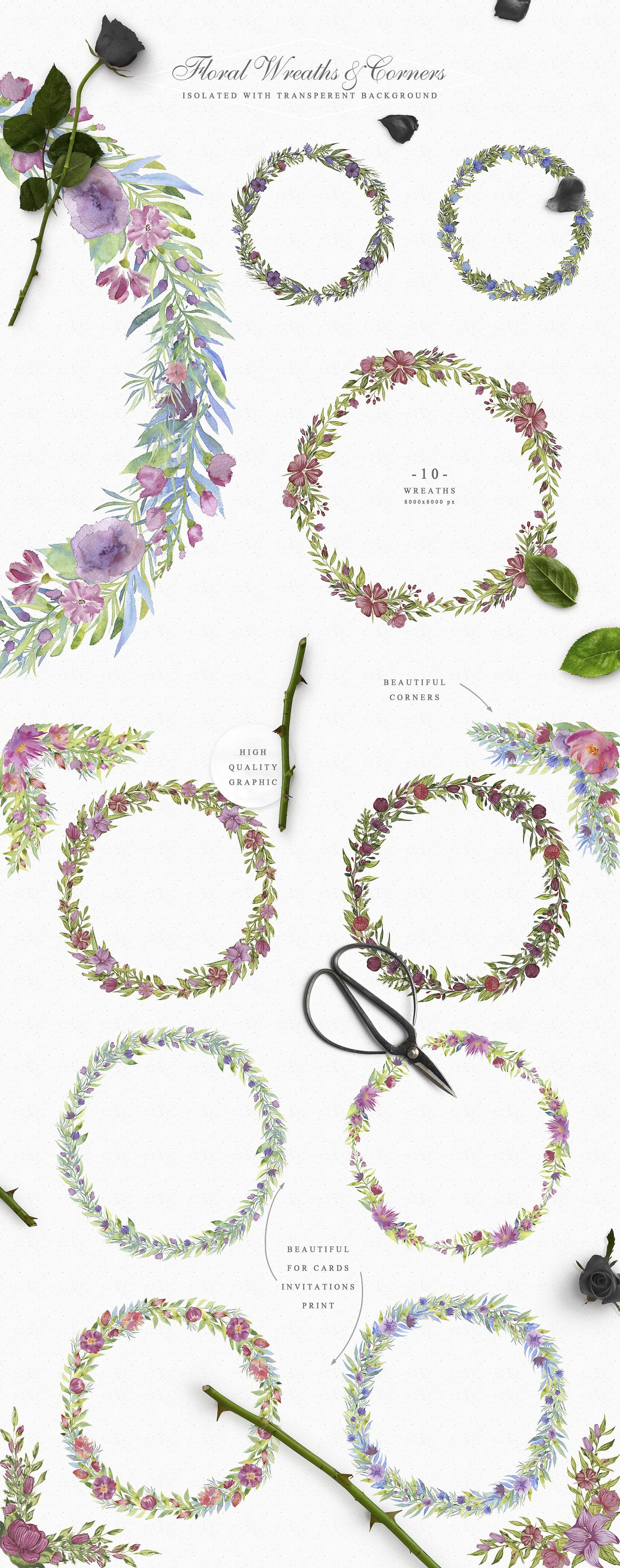 Spring Garden Watercolor Collection Spring Garden Watercolor Collection