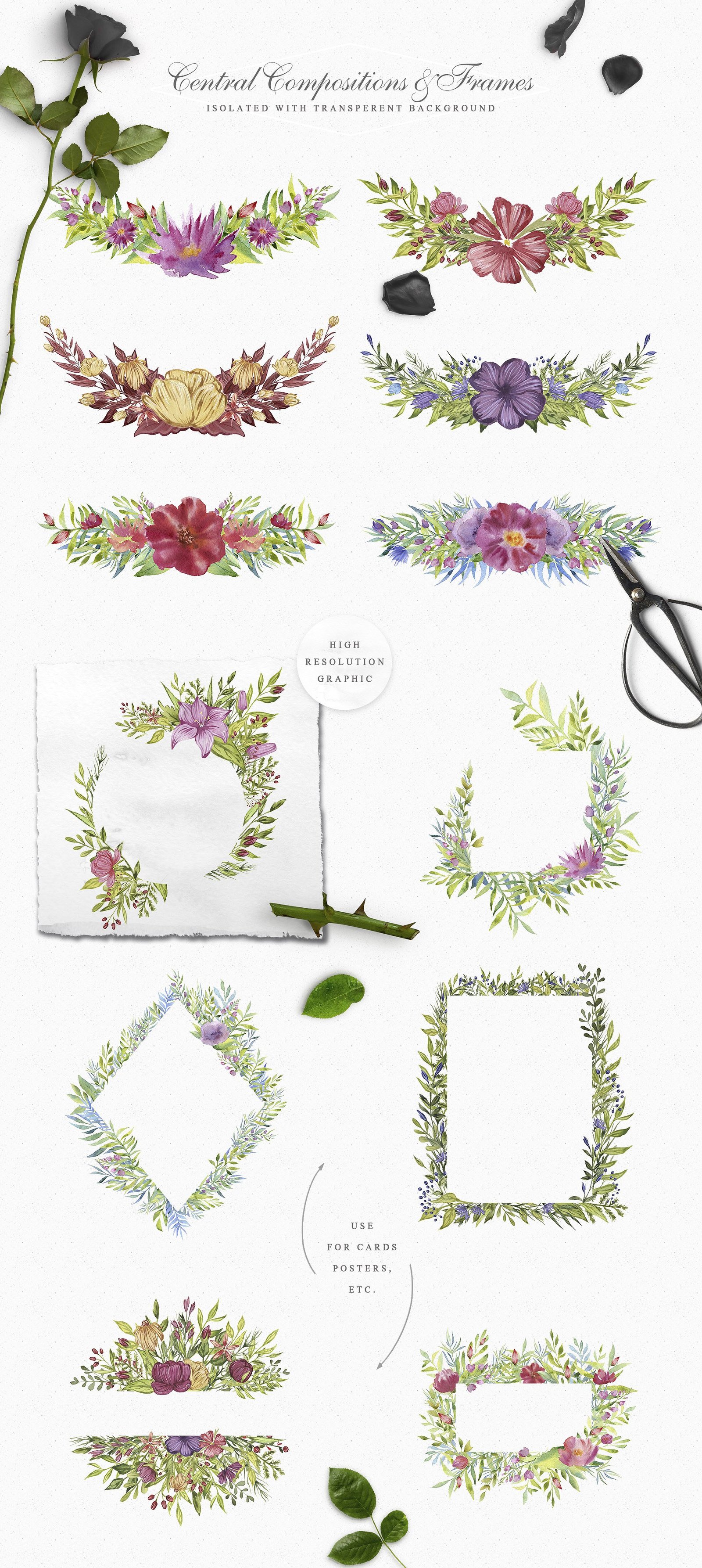 Spring Garden Watercolor Collection Spring Garden Watercolor Collection