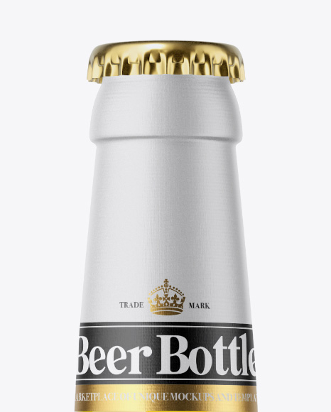 330ml Clear Glass Bottle With Beer Mockup