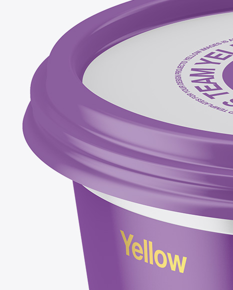 Matte Sour Cream Cup Mockup - High-Angle Shot