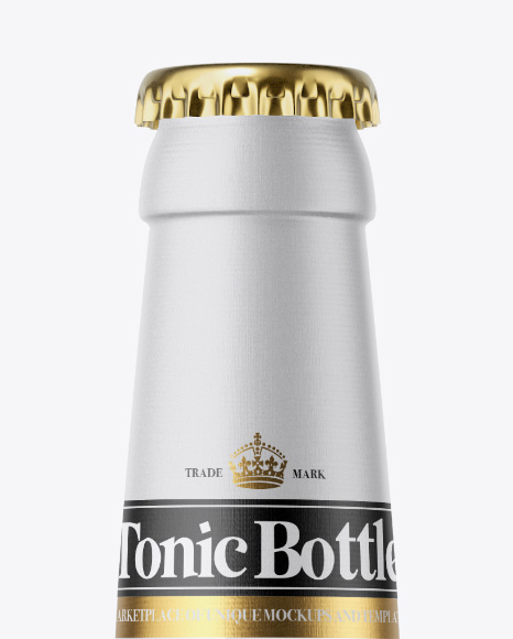 330ml Clear Glass Bottle With Tonic Mockup - Free Download Images High