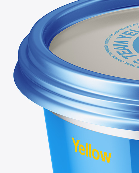 Metallic Sour Cream Cup Mockup - High-Angle Shot