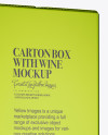 Metallic Box With Wine Mockup - Half Side View