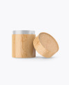 Opened Wooden Tube Mockup - Front View Opened Wooden Tube Mockup - Front View