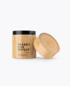 Opened Wooden Tube Mockup - Front View Opened Wooden Tube Mockup - Front View