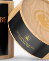 Opened Wooden Tube Mockup - Front View Opened Wooden Tube Mockup - Front View