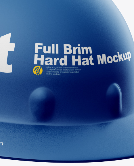 Full Brim Hard Hat Mockup - Half Side View