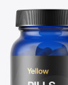 Blue Glass Bottle With Pills Mockup