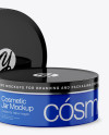Two Glossy Cosmetic Jars Mockup - Half Side View