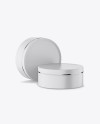 Two Matte Cosmetic Jars Mockup - Half Side View