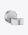 Two Matte Metallic Cosmetic Jars Mockup - Half Side View