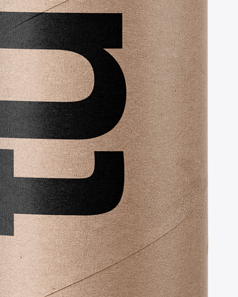 Kraft Paper Tube Mockup - Front View