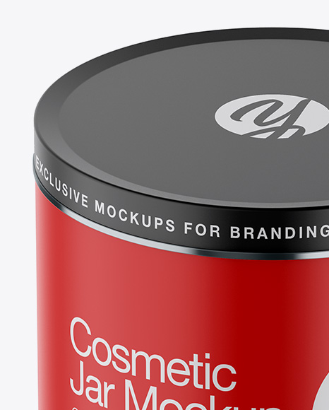 Matte Cosmetic Jar Mockup - High-Angle Shot