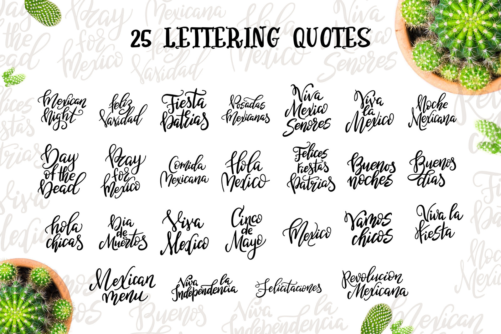 Felices Fiestas Clipart+Lettering Felices Fiestas Clipart+Lettering