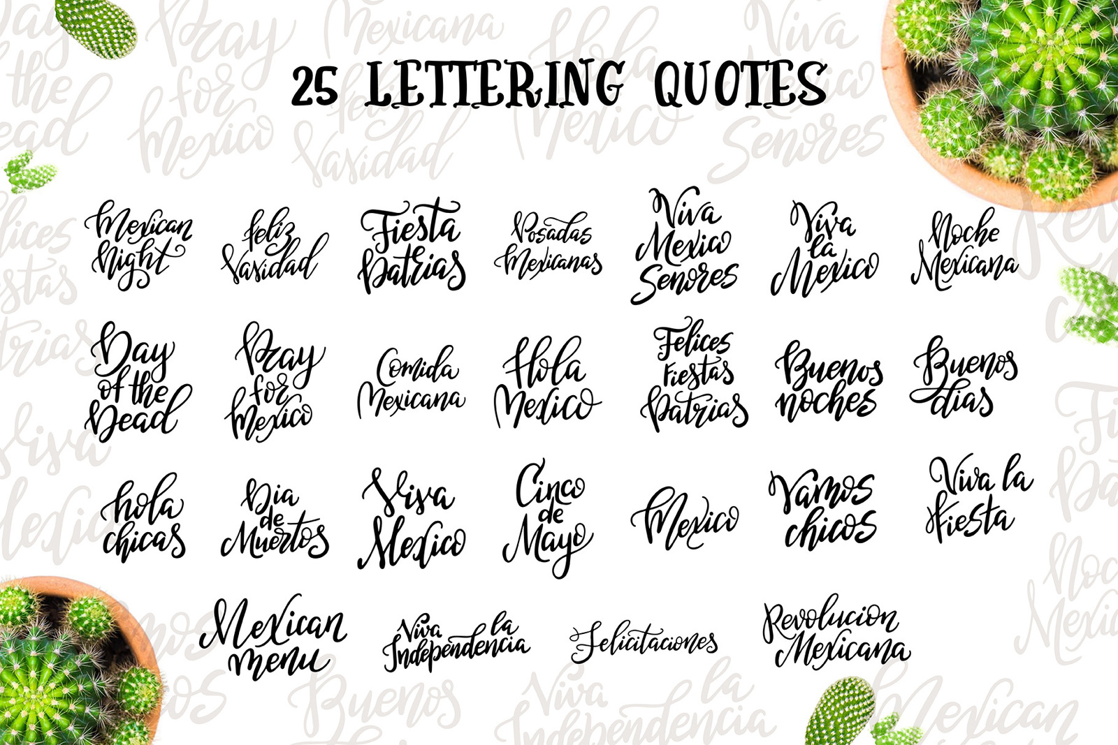 Felices Fiestas Clipart+Lettering