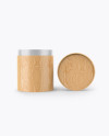 Opened Wooden Tube Mockup - Front View Opened Wooden Tube Mockup - Front View
