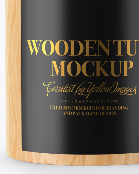 Opened Wooden Tube Mockup - Front View Opened Wooden Tube Mockup - Front View