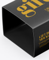 Glossy Gift Box Mockup - Half Side View (High-Angle Shot)