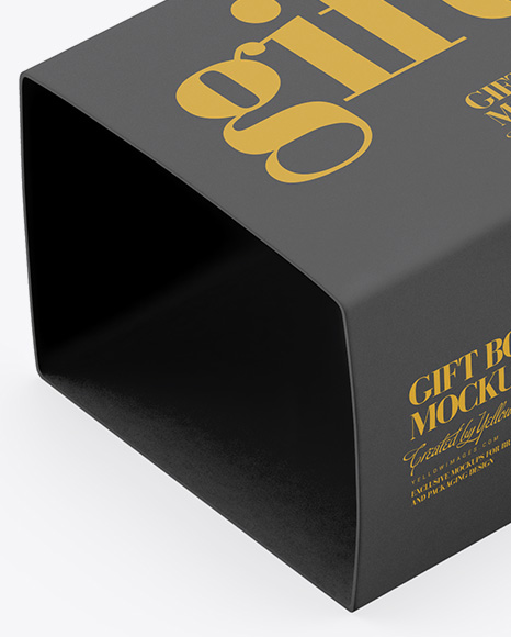 Matte Gift Box Mockup - Half Side View (High-Angle Shot)