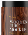 Opened Wooden Tube Mockup - Front View