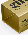 Metallic Gift Box Mockup - Half Side View (High-Angle Shot)