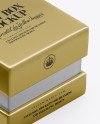 Metallic Gift Box Mockup - Half Side View (High-Angle Shot)