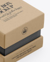 Kraft Gift Box Mockup - Half Side View (High-Angle Shot)