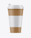 Paper Coffee Cup With Sleeve Mockup - Front View