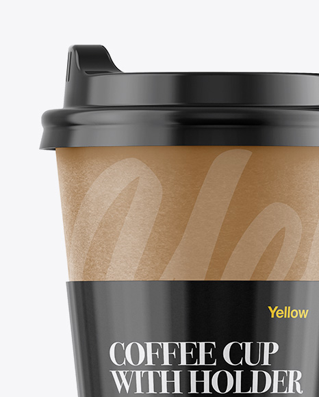 Paper Coffee Cup With Sleeve Mockup - Front View