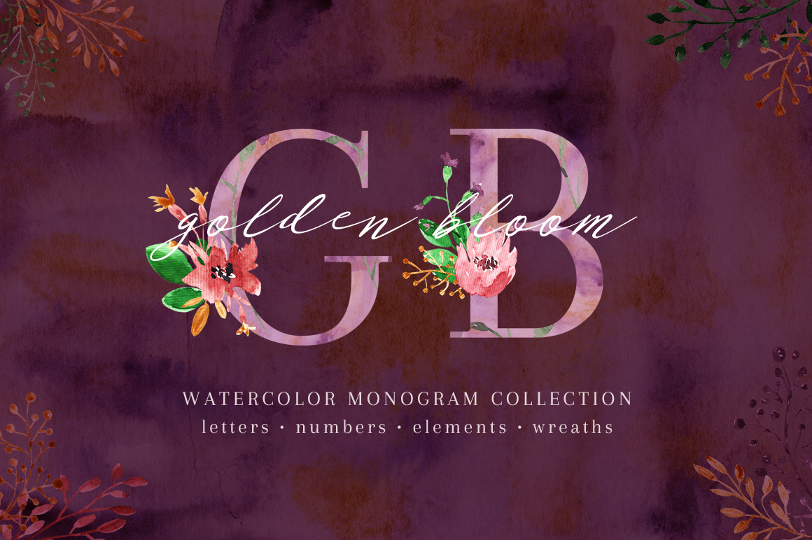 Golden Bloom - monogram set Golden Bloom - monogram set