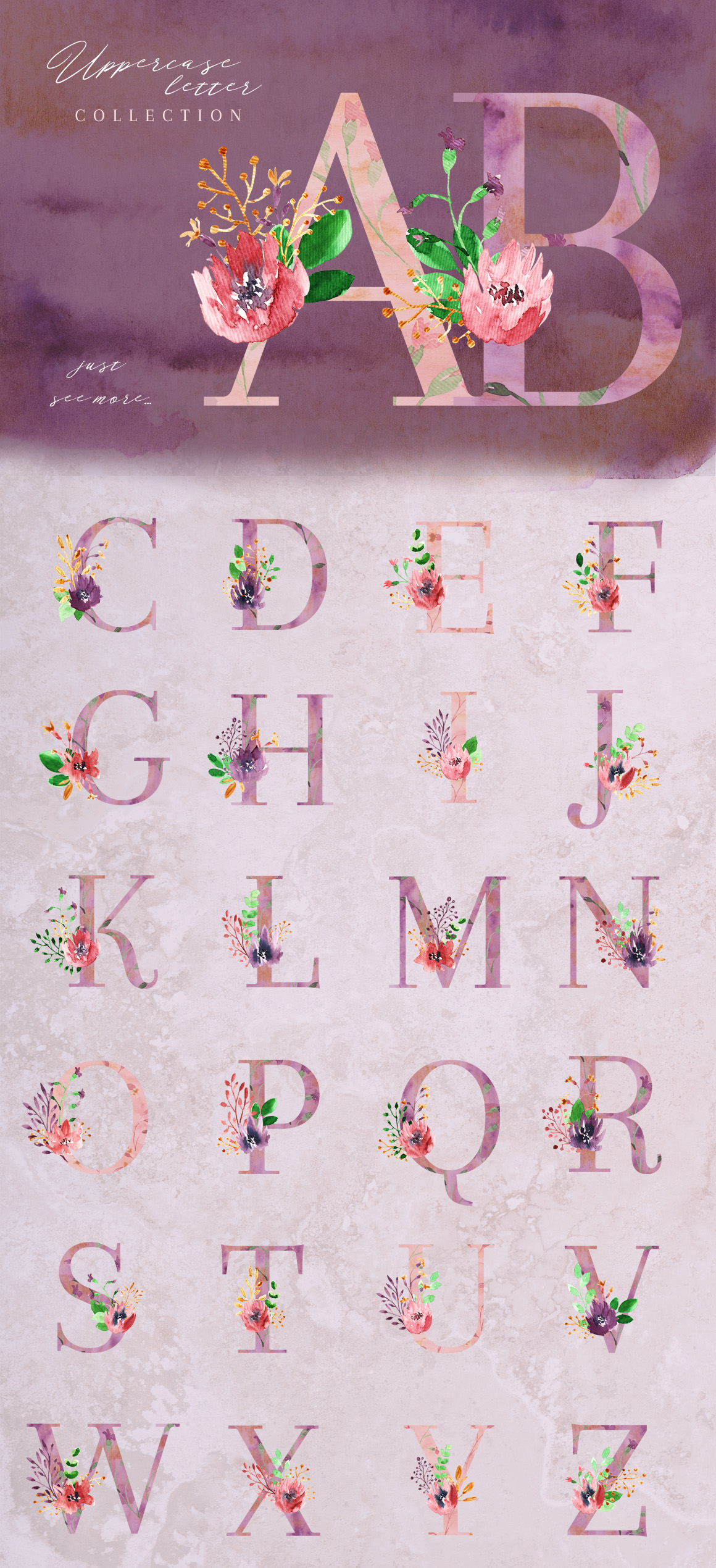 Golden Bloom - monogram set Golden Bloom - monogram set