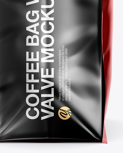 16oz Matte Metallic Coffee Bag Mockup - Side View