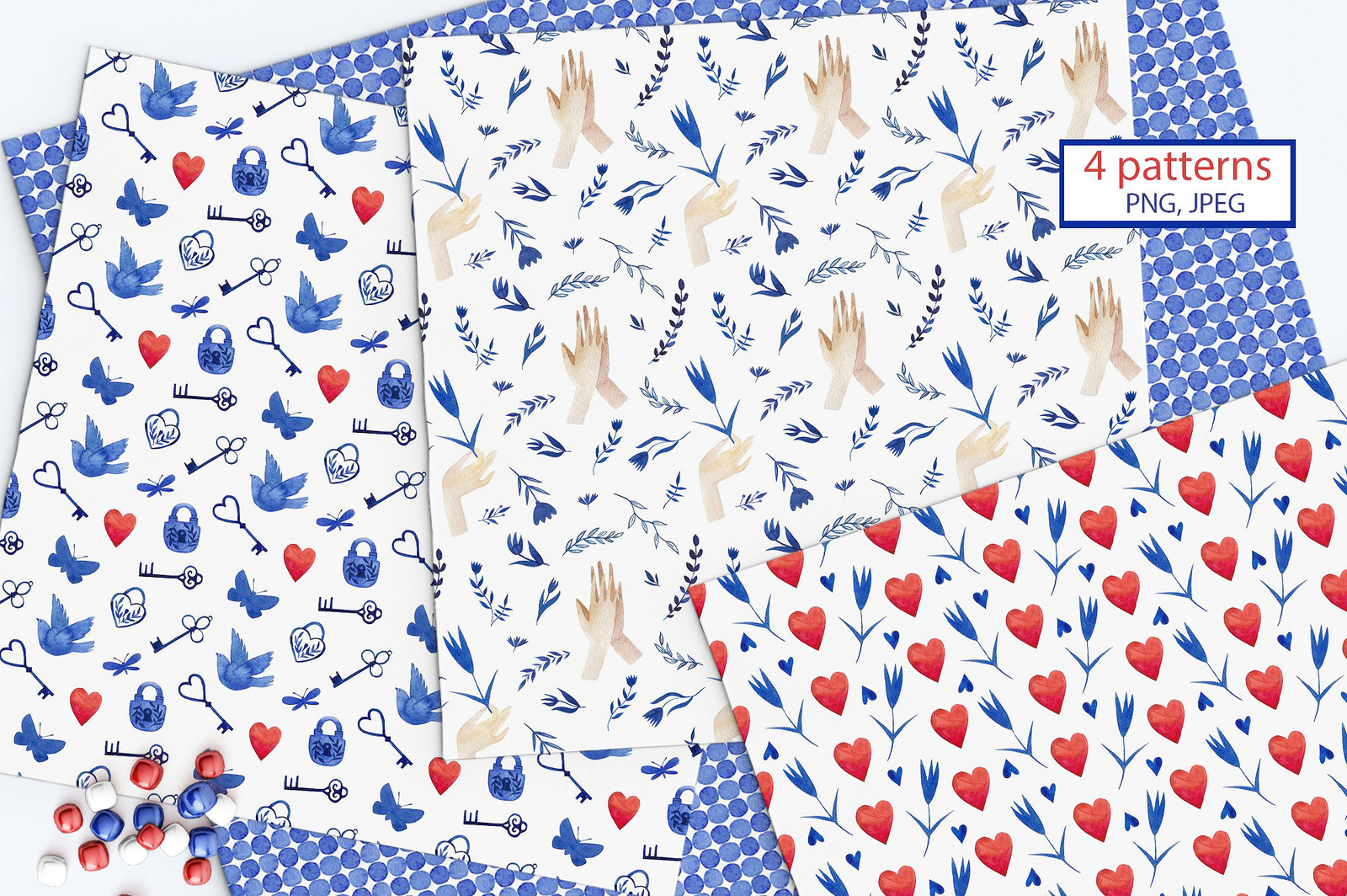 In Love. Watercolor clip arts In Love. Watercolor clip arts