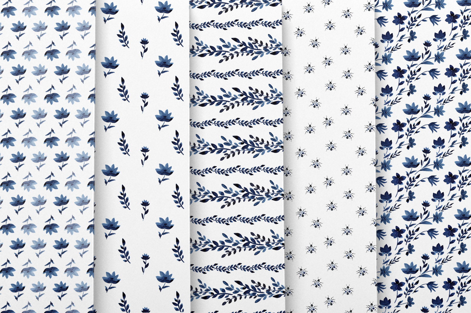 Watercolor flowers patterns. Blue Bloom Watercolor flowers patterns. Blue Bloom
