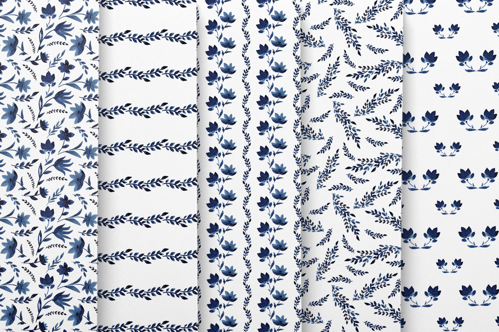 Watercolor flowers patterns. Blue Bloom Watercolor flowers patterns. Blue Bloom