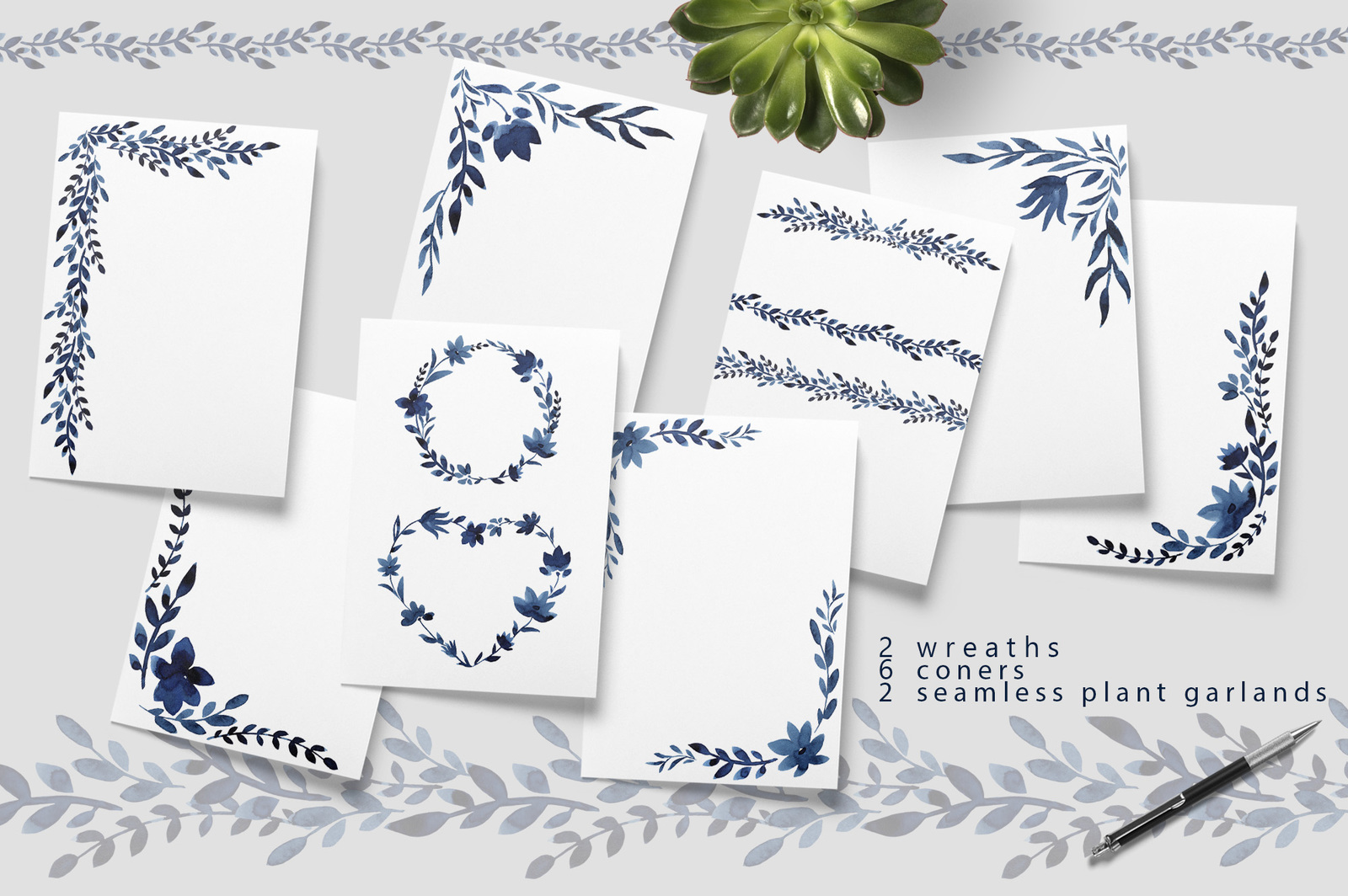 Watercolor flowers patterns. Blue Bloom Watercolor flowers patterns. Blue Bloom