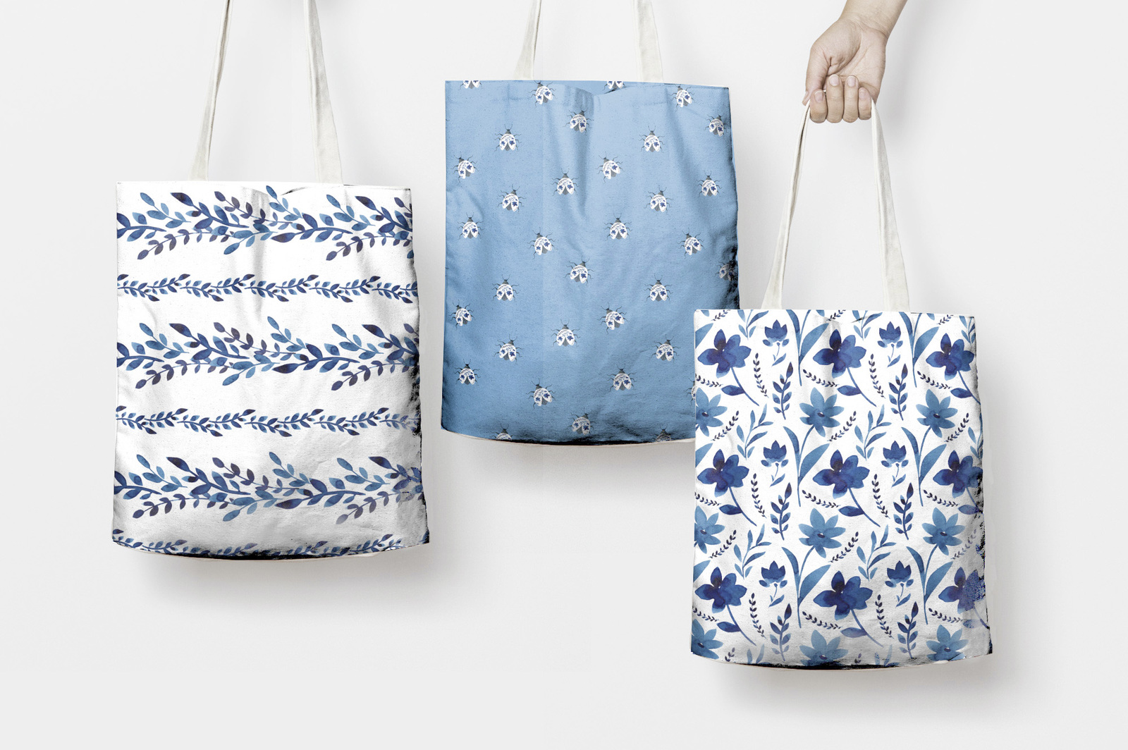 Watercolor flowers patterns. Blue Bloom Watercolor flowers patterns. Blue Bloom