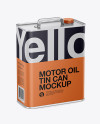 Matte Motor Oil Tin Can Mockup - Half Side View (High-Angle Shot)