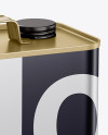 Metallic Motor Oil Tin Can Mockup - Half Side View (High-Angle Shot)