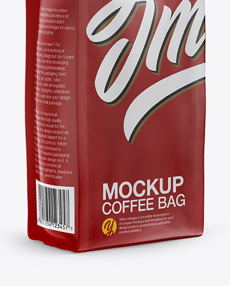 Matte Coffee Bag Mockup - Half Side View