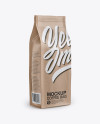 Kraft Coffee Bag Mockup - Half Side View