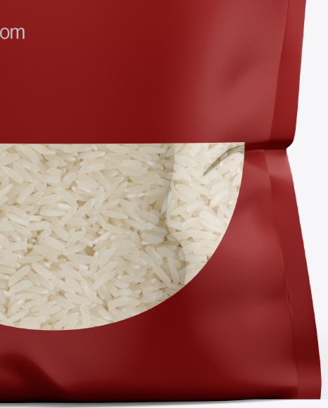 Stand-Up Pouch with Rice Mockup - Front View