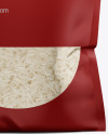 Stand-Up Pouch with Rice Mockup - Front View