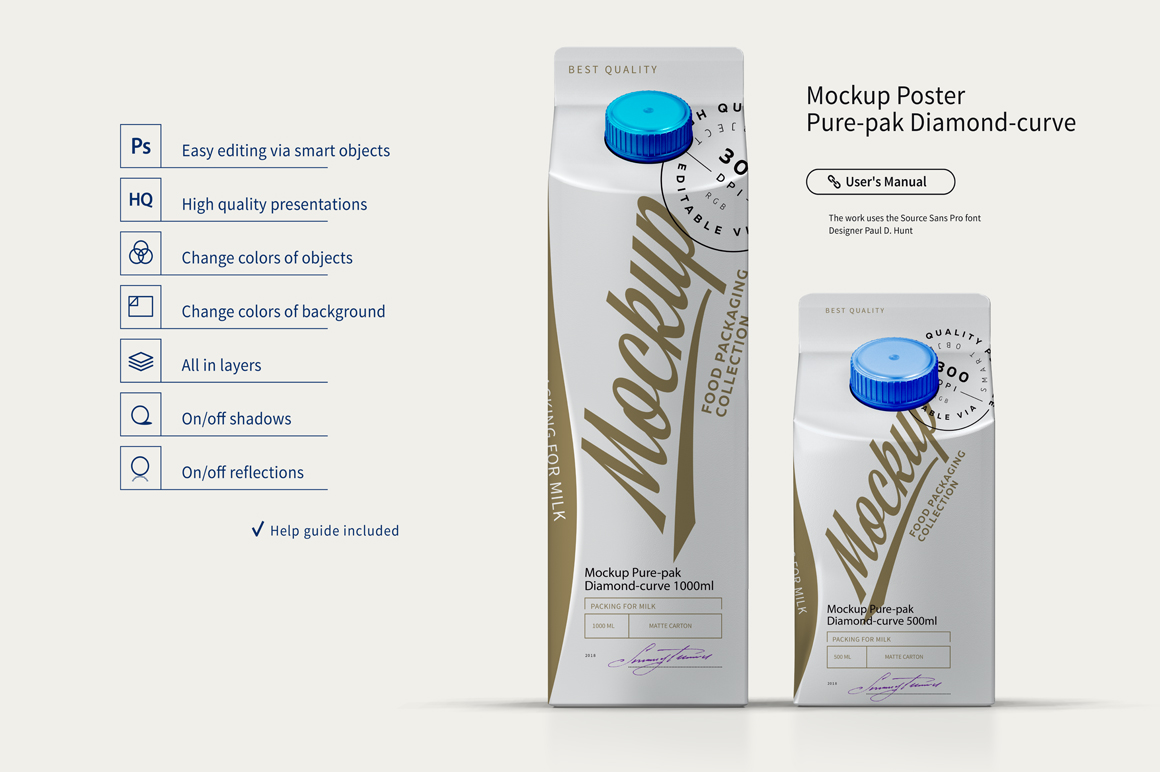 Mockup Poster Pure-pak Diamond-curve